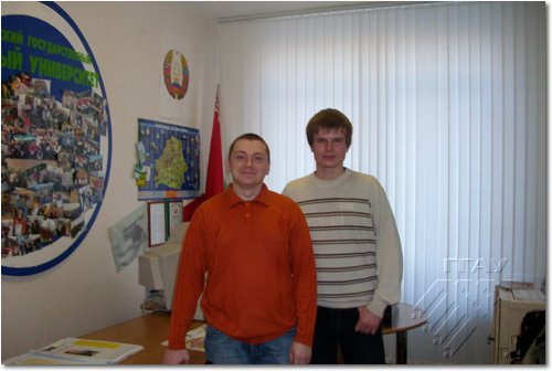 С председателем профкома ГГАУ Сергеем Чухновым 