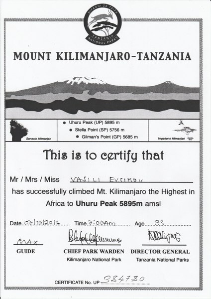 Флаг ГГАУ на высочайшей вершине Земли – горе Килиманджаро