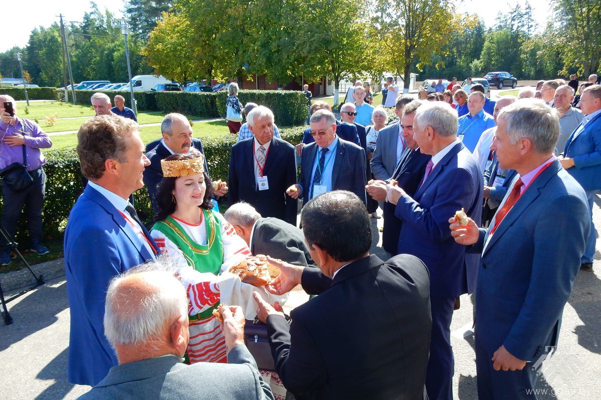 Хлебам-соллю сустракалі удзельнікаў форуму на тэрыторыі Гродзенскай агародніннай фабрыкі
