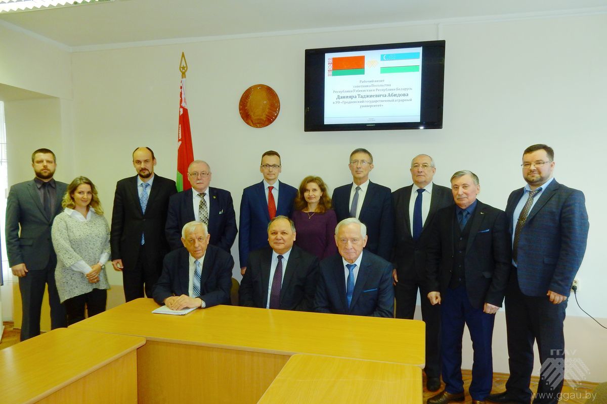 С рабочим визитом 22 января ГГАУ посетил советник Посольства Республики Узбекистан в Беларуси Данияр Абидов