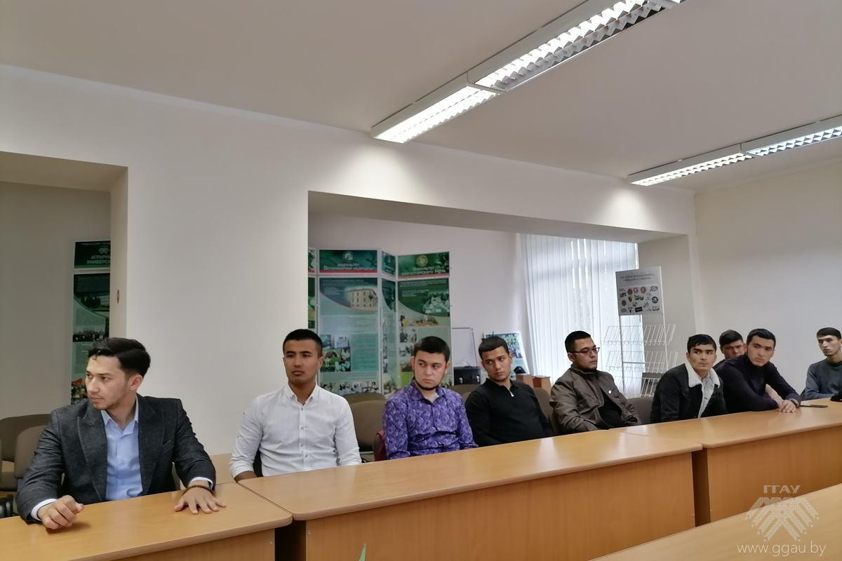 За столом студенты из Узбекистана, занимающиеся в ГГАУ
